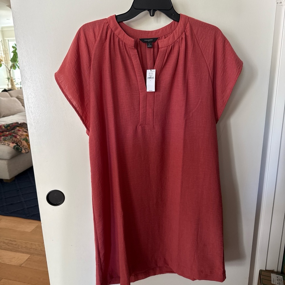 Banana Republic Women’s Short-Sleeve Tunic Top - Rust Pink